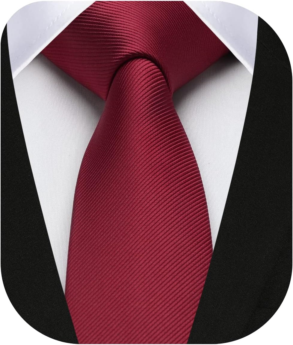 HISDERN Skinny Tie Solid Color 6cm Slim Ties for Men Wedding Classic Formal Business Necktie