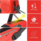 2000mAh Wind Up Solar Radio, Emergency Weather Radio,FM/AM Hand Crank Radio