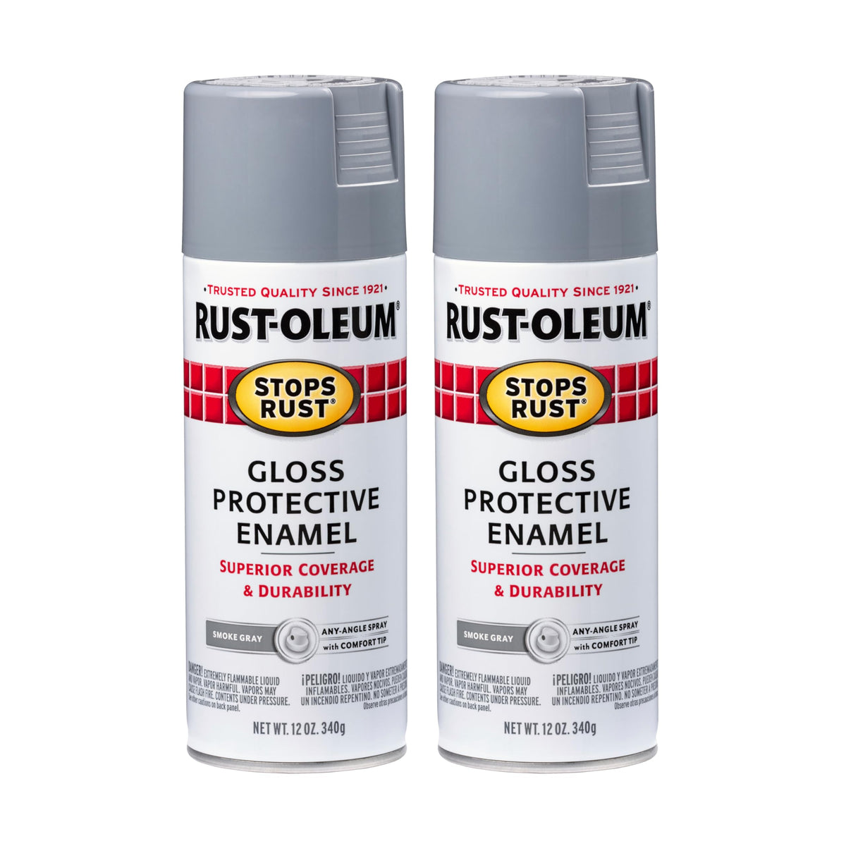 Rust-Oleum 7776830 Stops Rust Spray Paint, 12 oz, Flat Black