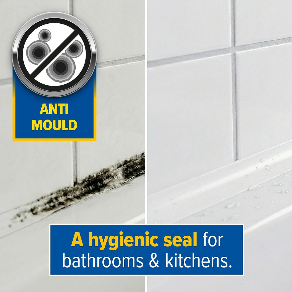 Dryzone Silicone Sealant White Anti Mould (310ml) - Premium Sanitary-Grade