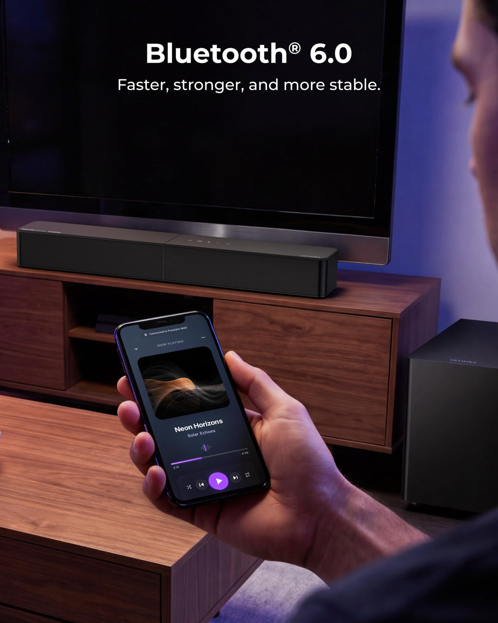 ULTIMEA 2.1ch Soundbar All-in-one, Built-in Subwoofer for TV