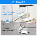 Floor TV Stand with Mount for 26-55 inch TVs up to 35 kg, Height Adjustable Swivel Tilt TV Stand with Wood Base & Shelf, Saving Space Design for Bedroom, Living Room and Corner, White