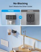 TROND Multi Plug Outlet Extender with USB, 2 Pack Plug Splitter