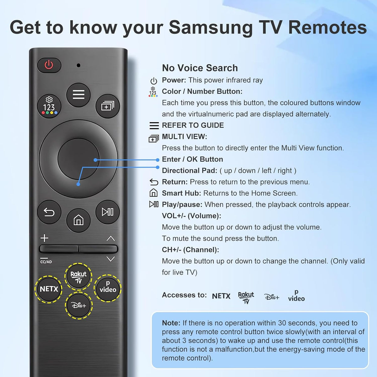 for Samsung TV Remote, for Samsung Smart TV Remote Control Replacement