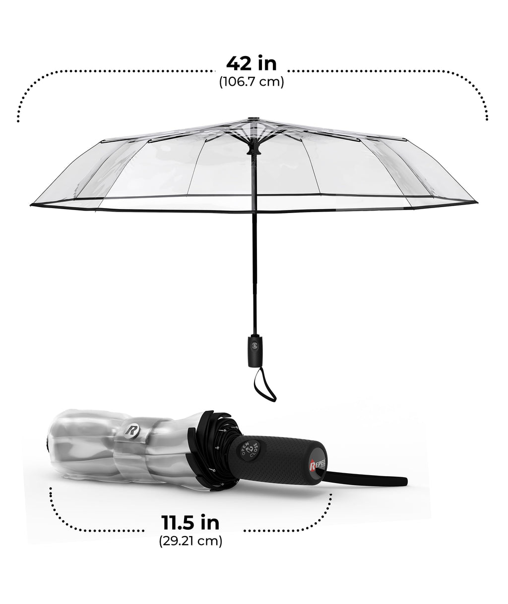 Repel Windproof Travel Umbrella - Compact & Withstands Winds up to 100MPH, Strongest Premium Auto Folding Umbrella for Rain and Sun - Durable, Light & Portable for Women & Men, Fits Backpack & Cars