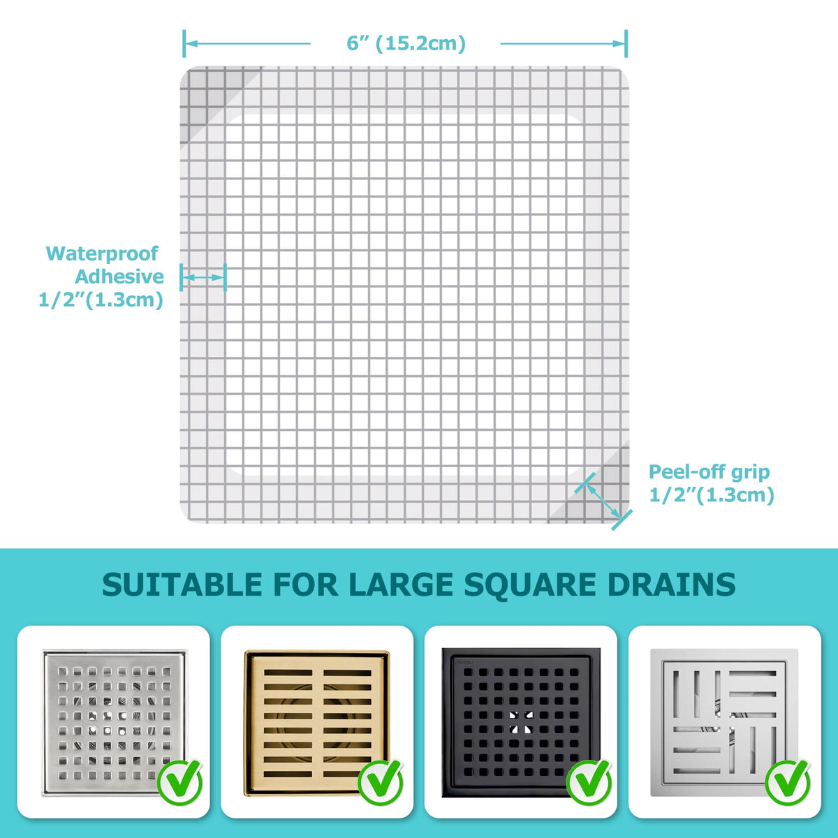 25 Pack Disposable Shower Drain Hair Catcher Mesh Stickers - Peel & Stick Drain Strainers to Prevent Clogs, Strong Waterproof Adhesive, Mess-Free Disposable Drain Covers for Shower & Bathtub