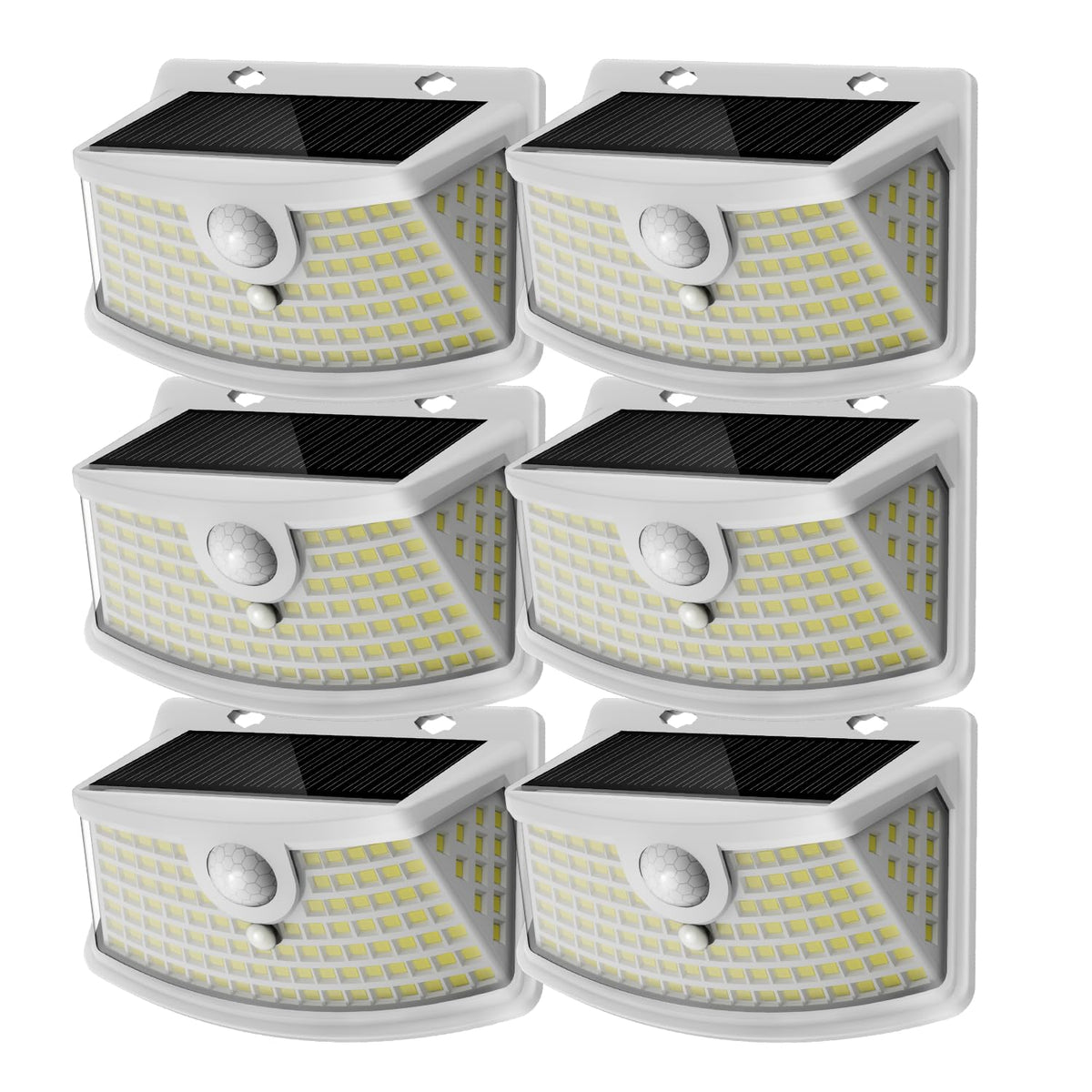Aootek Solar Motion Sensor Lights Outdoor 120 LEDs, Black, 6 Pack