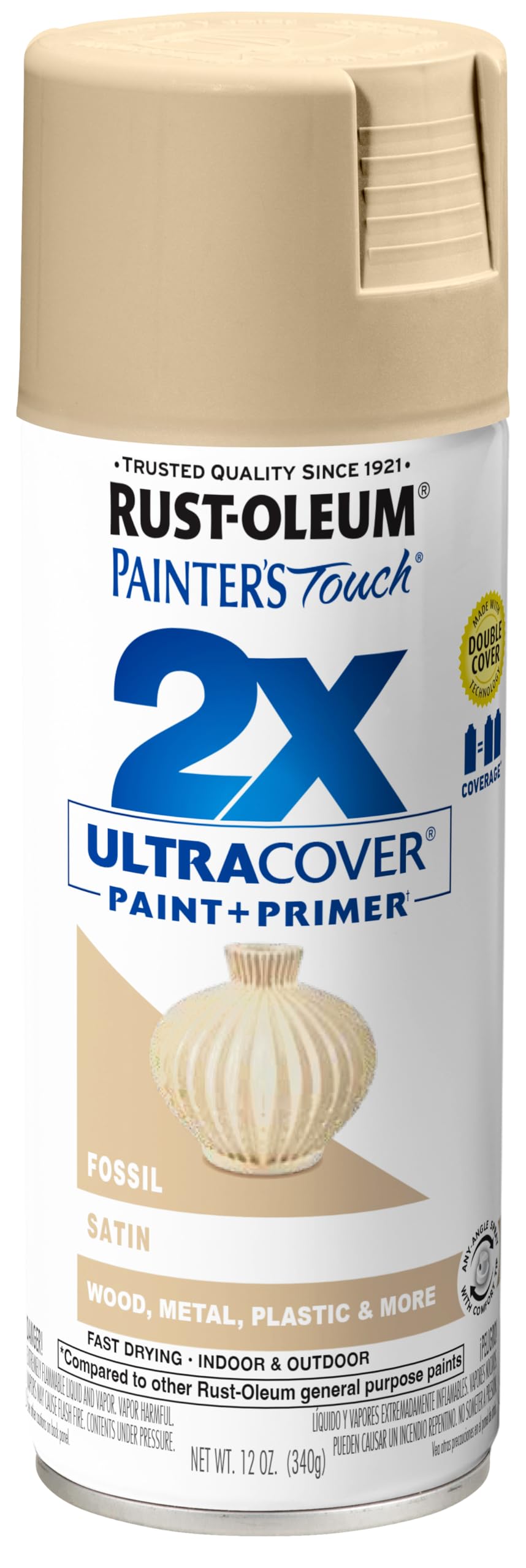 Rust-Oleum 334023-6PK Painter's Touch 2X Ultra Cover Spray Paint, 12 oz, Gloss Almond, 6 Pack