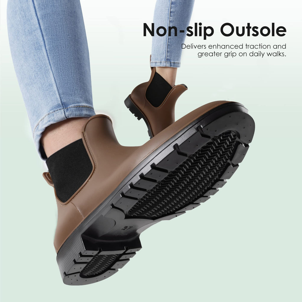 DREAM PAIRS Women's Ankle Wellies Chelsea Rain Boot
