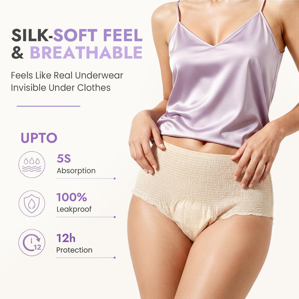 MOLLIS Disposable Period Pants Heavy Flow, Postpartum Underwear L/XL 16 Ct