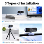 UGREEN Full HD 1080P/30fps Webcam for PC/Laptop/Mac, Auto Light Correction
