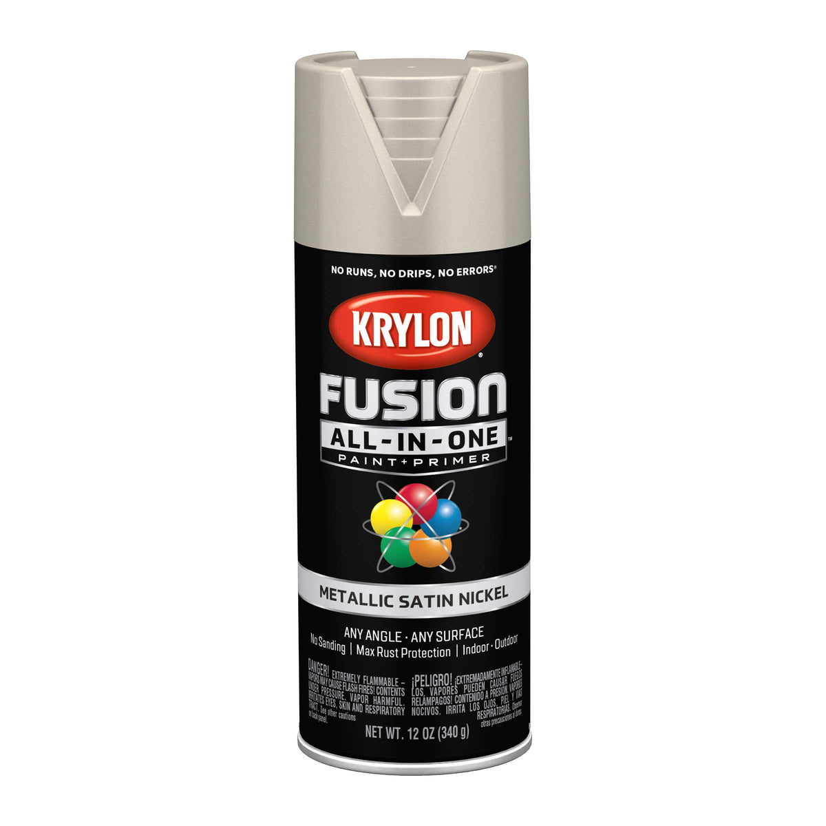 Krylon Fusion All-In-One, Metallic, Black Stainless Steel, 12 oz