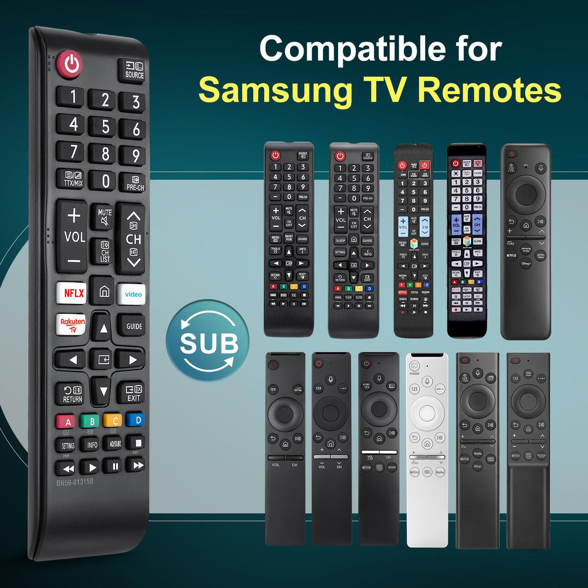 for JVC-TV-Remote-Control, Universal Replacement RM-C3338 for JVC Smart TV