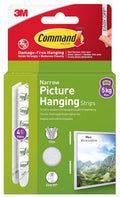 Command Picture Hanging Strips, Narrow, 4 Pairs (8 Adhesive Strips)