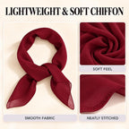 WESTEND CHOICE Square Chiffon Scarves Women's Neck Scarf 50s Retro Bandana