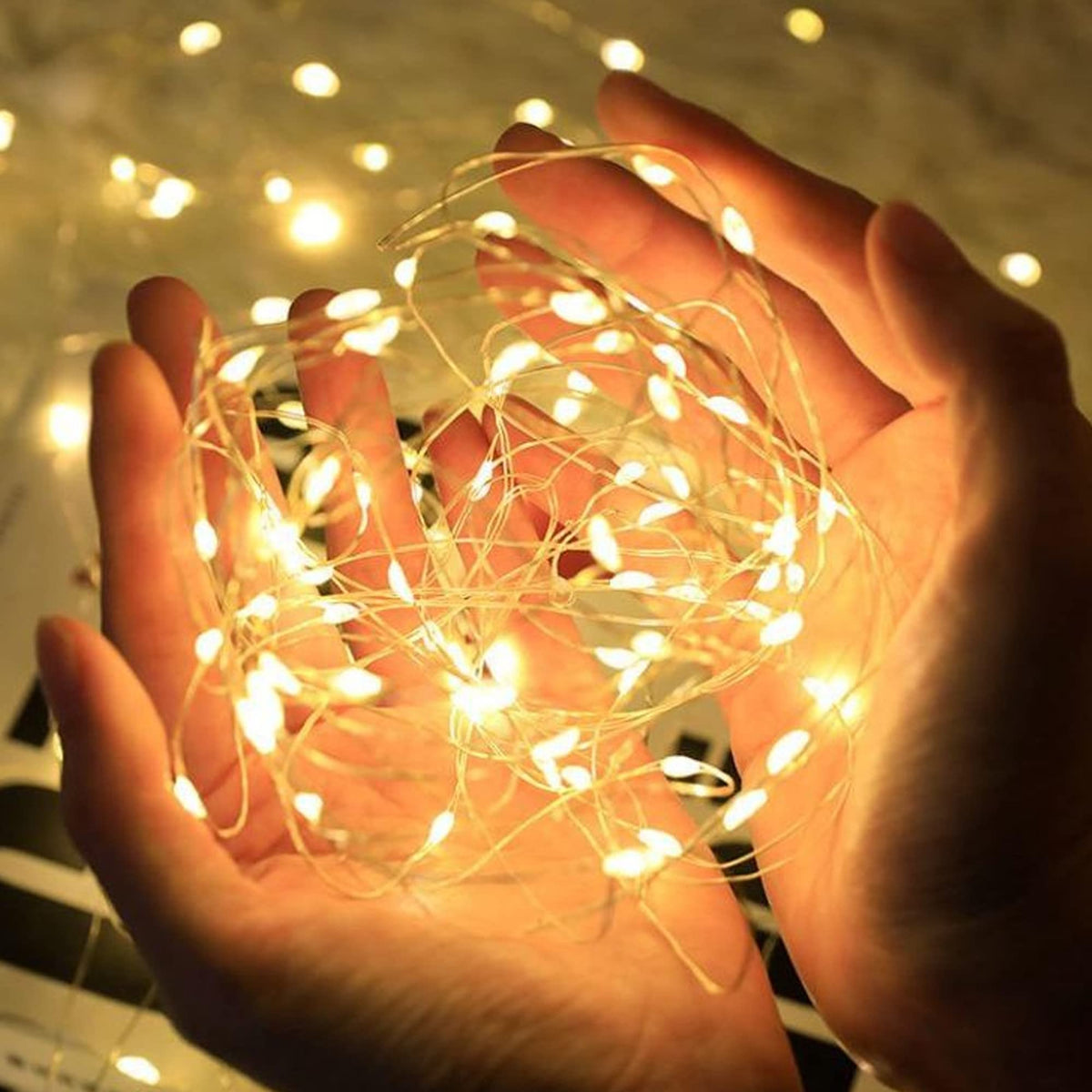 Dazzle Bright Fairy Lights Battery Operated, 20 FT 60 LED Silver Wire Waterproof Battery Operated String Lights, Christmas Decorations for Indoor Outdoor Bedroom Yard Decor, Red