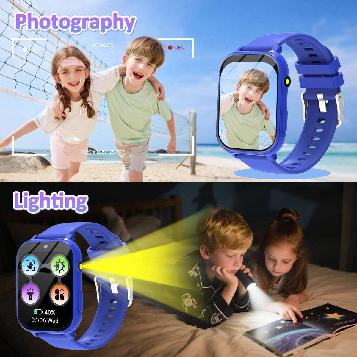 Kids Smart Watch for Boys Girls, Smart Watch for Kids Fitness Watch
