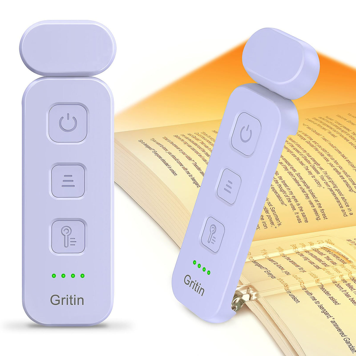 Gritin Reading Light, Rechargeable Book Light for Reading in Bed