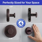HOME SO Suction Cup Hooks for Shower & Bathroom Towel Holder 2-Pack Black