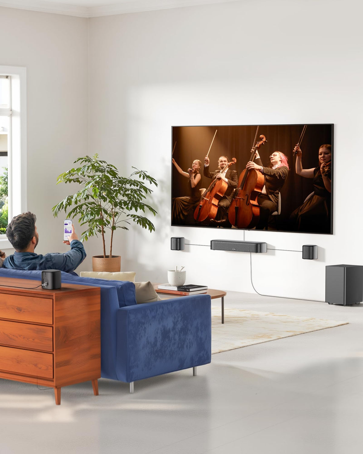 ULTIMEA 2.1ch Soundbar All-in-one, Built-in Subwoofer for TV