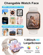 RUIMEN Smart Watch Answer Dial Call,Smart Watches for Women Men 1.85" HD Screen Fitness watch with SpO2 Heart Rate Sleep Monitor Step Counter Waterproof 100+ Sports Mode for Android iOS (2 Bands)