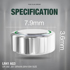 LR41 AG3 392 SR41SW L736 1.5V Alkaline Button Cell Batteries (10 Pack) – Long Lasting Coin Batteries for Watches, Toys, Calculators & Small Electronics