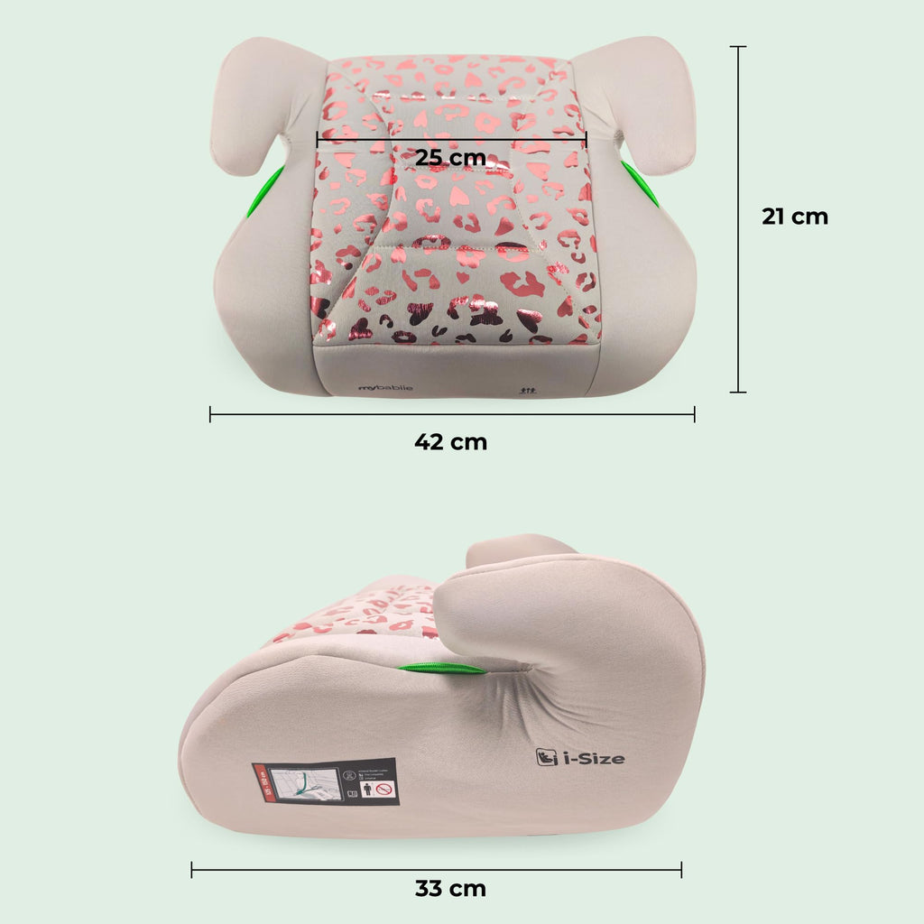 My Babiie MBCSB10 Booster Car Seat - Lightweight at 1kg, Approx. 6-12 Years (125-150cm, 22-36kg), R129, i-Size Backless Child Car Seat, Group 3, Compact, Portable, Ideal for Travel - Black