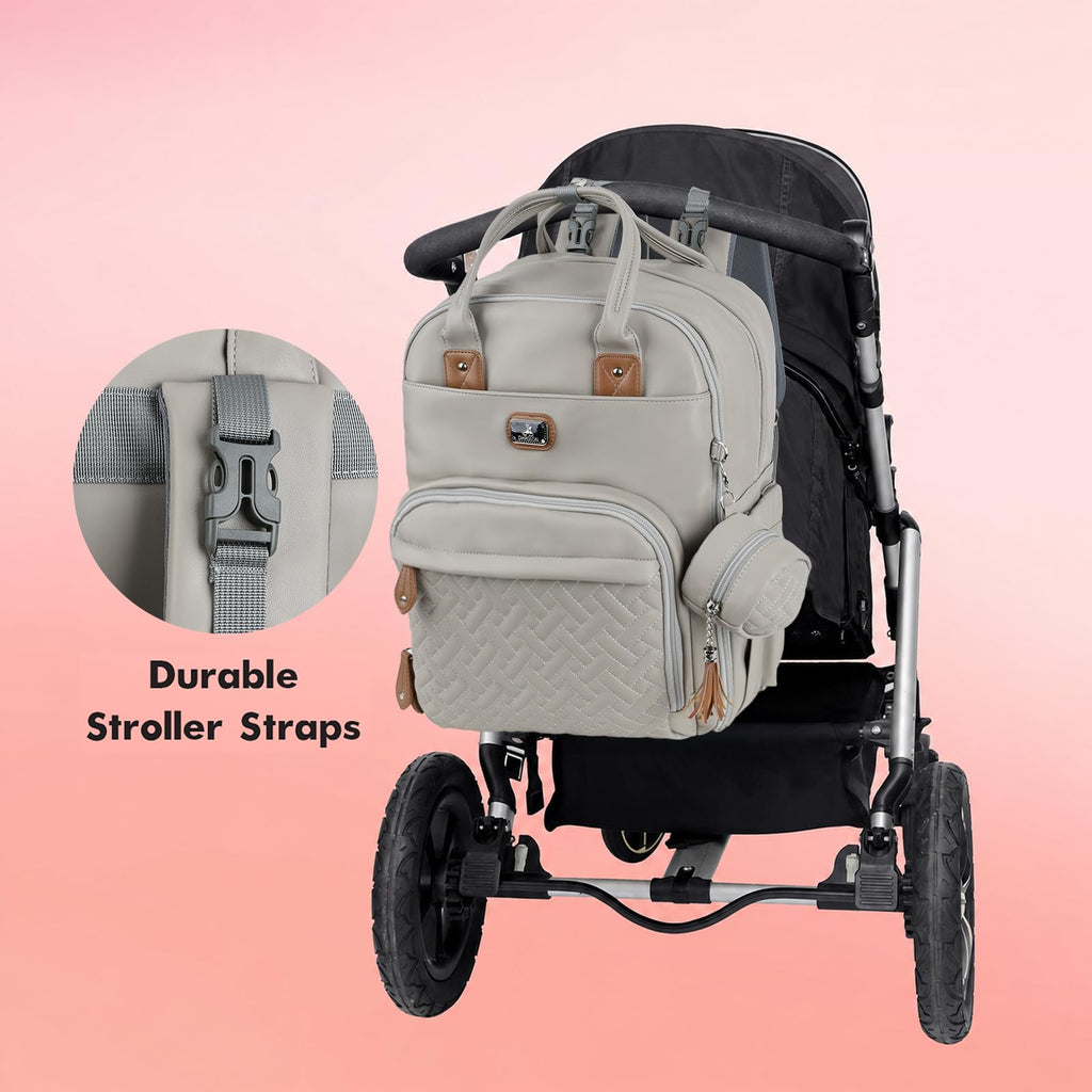 Dikaslon Baby Changing Bag Backpack, Large Nappy Back Pack Multifunction Baby Bags with Portable Changing Mat, Pacifier Holder, and Stroller Straps, for Mom and Dad