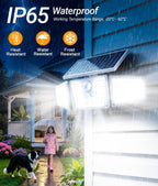 KOOPER Solar Motion Lights Outdoor, 210 LED Remote Solar Flood Lights 2PK