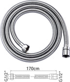 Ibergrif Shower Hose 1.7m, Stainless Steel Shower Pipe Replacement Hose