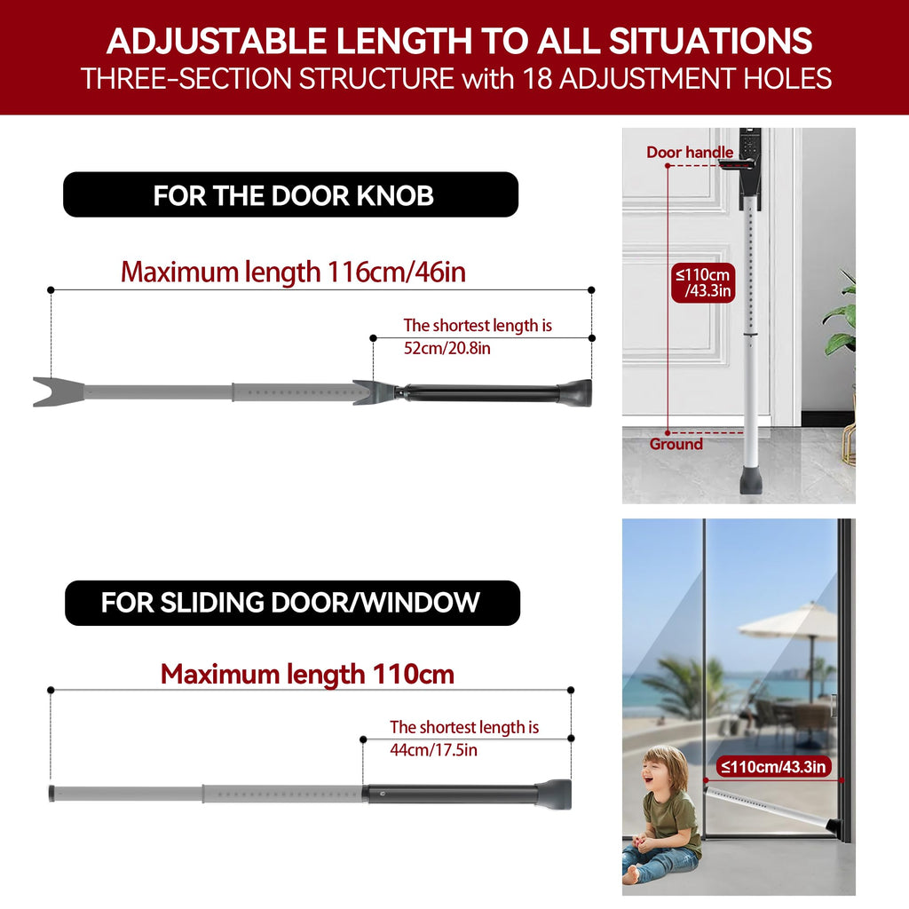 AceMining Door Security Bar, Patio Door Lock, 20-50 in