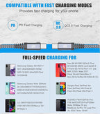 2-Pack 2m 60W USB C to USB C Charger Cable, PD Type C Super Fast Charging for iPhone 17 air 16 15 MacBook iPad Pro, Samsung Flip Fold 7 6 5 S26 S25 S24 S23 Ultra, Steam Deck, Nintendo Switch etc