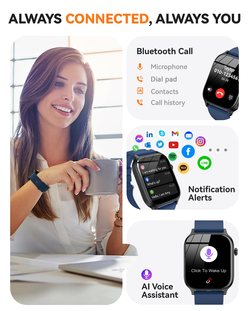 Smart Watch for Men Women- Answer/Make Call, 2026 IP68 Waterproof Fitness Tracker Watch with Sleep Step Counter Activity Smartwatch for Samsung Android iPhone iOS (Deep Burgundy, 1.83)