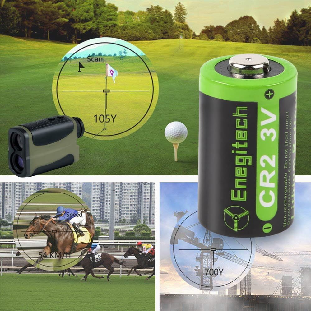 Enegitech CR2 3V Lithium Battery, CR15H270 for Range Finder Golf，CR2 6 Pack