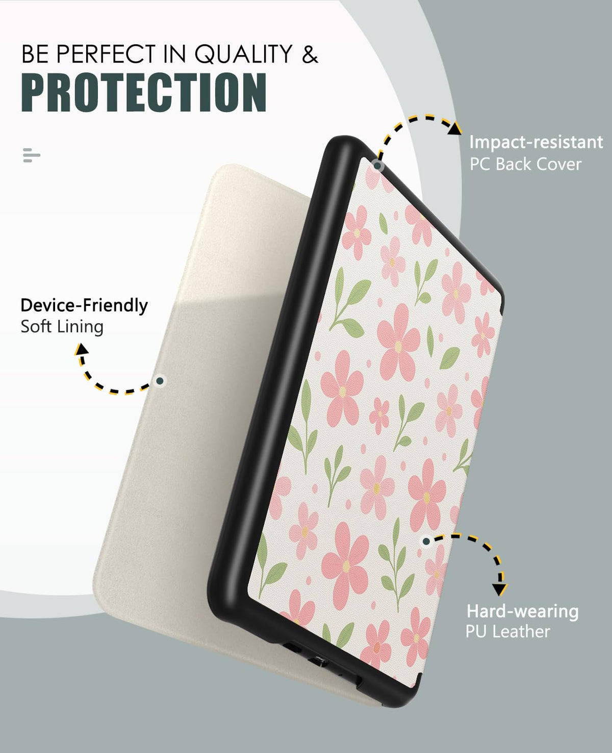 MoKo Case for 7" Kindle Paperwhite 12th Gen&Colorsoft 2024, Agave Green