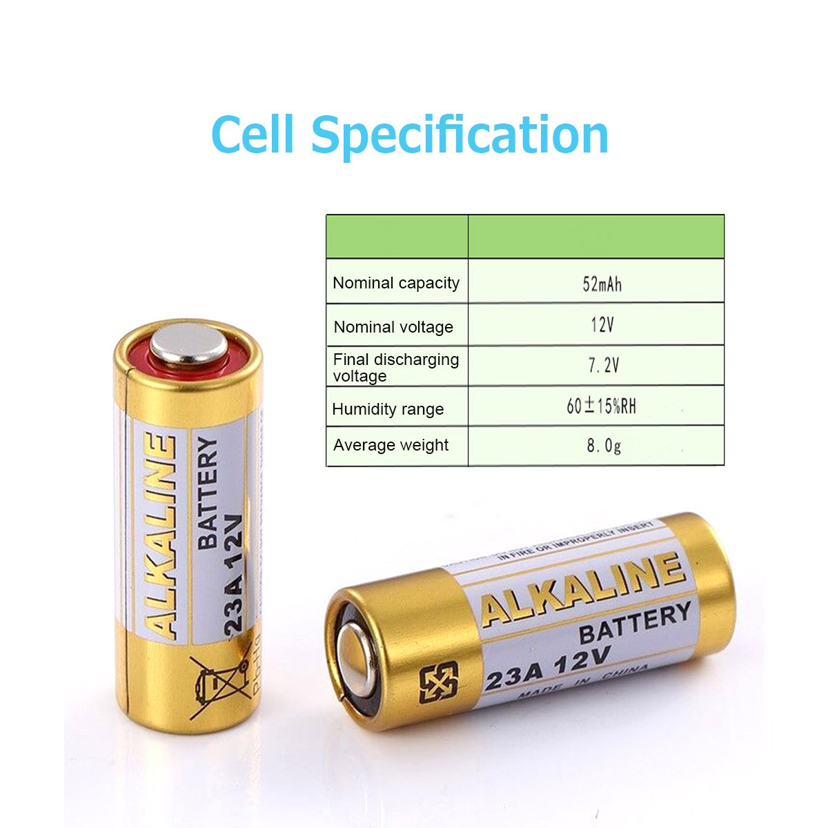 LiCB 23A A23 12V Alkaline Battery (5PCS)