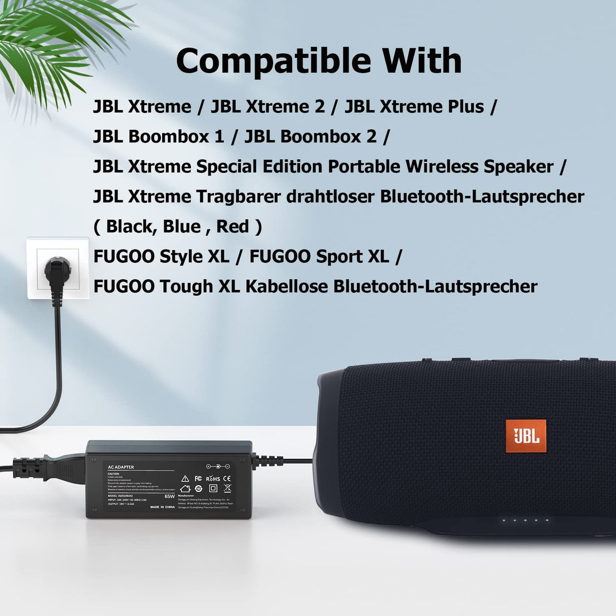65W Laptop Charger Compatible with Microsoft Surface Pro Laptop Book Go