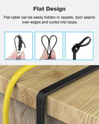 Yauhody CAT 6 Ethernet Cable 10m, Pure Copper High Speed Solid Flat CAT6
