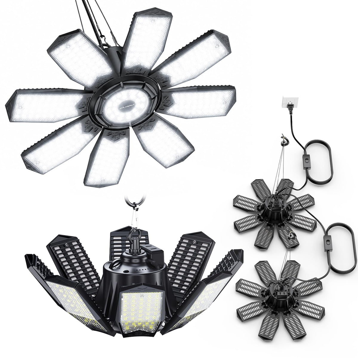 Plug in Garage Lights - 20000LM Ultra Bright Shop Light 6500K Bay Lighting