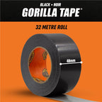 Gorilla Tape Black 11m - Heavy Duty Duct Tape, Hand-Tearable & Extra Strong