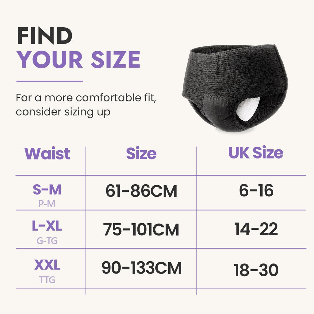 MOLLIS Disposable Period Pants Heavy Flow, Postpartum Underwear L/XL 16 Ct