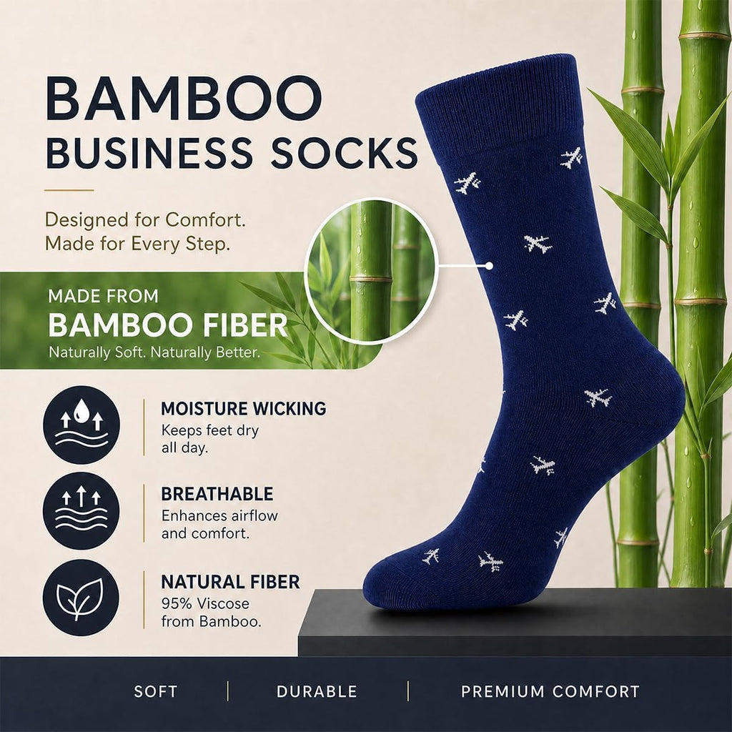 WeciBor Men's Bamboo Seamless Socks 6/12 Pack
