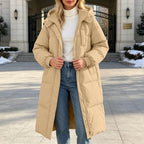 Winter Jacket Women Long With Hood, Plus Size Puffer Jackets For Women Uk,Ladies Coats And Jackets With Pockets Windproof Coats Black Parka Coat For Outdoor Hiking Travel
