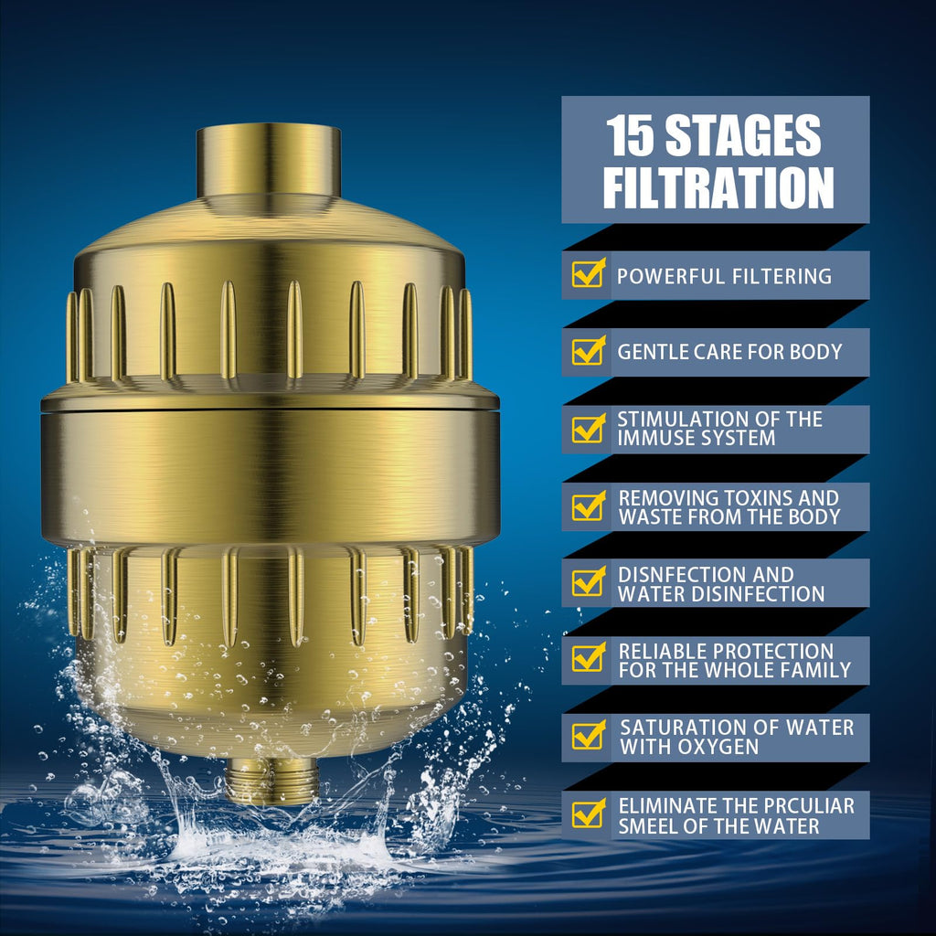 FEELSO Shower Head with Shower Filter, Filtered Shower Head for Hard Water