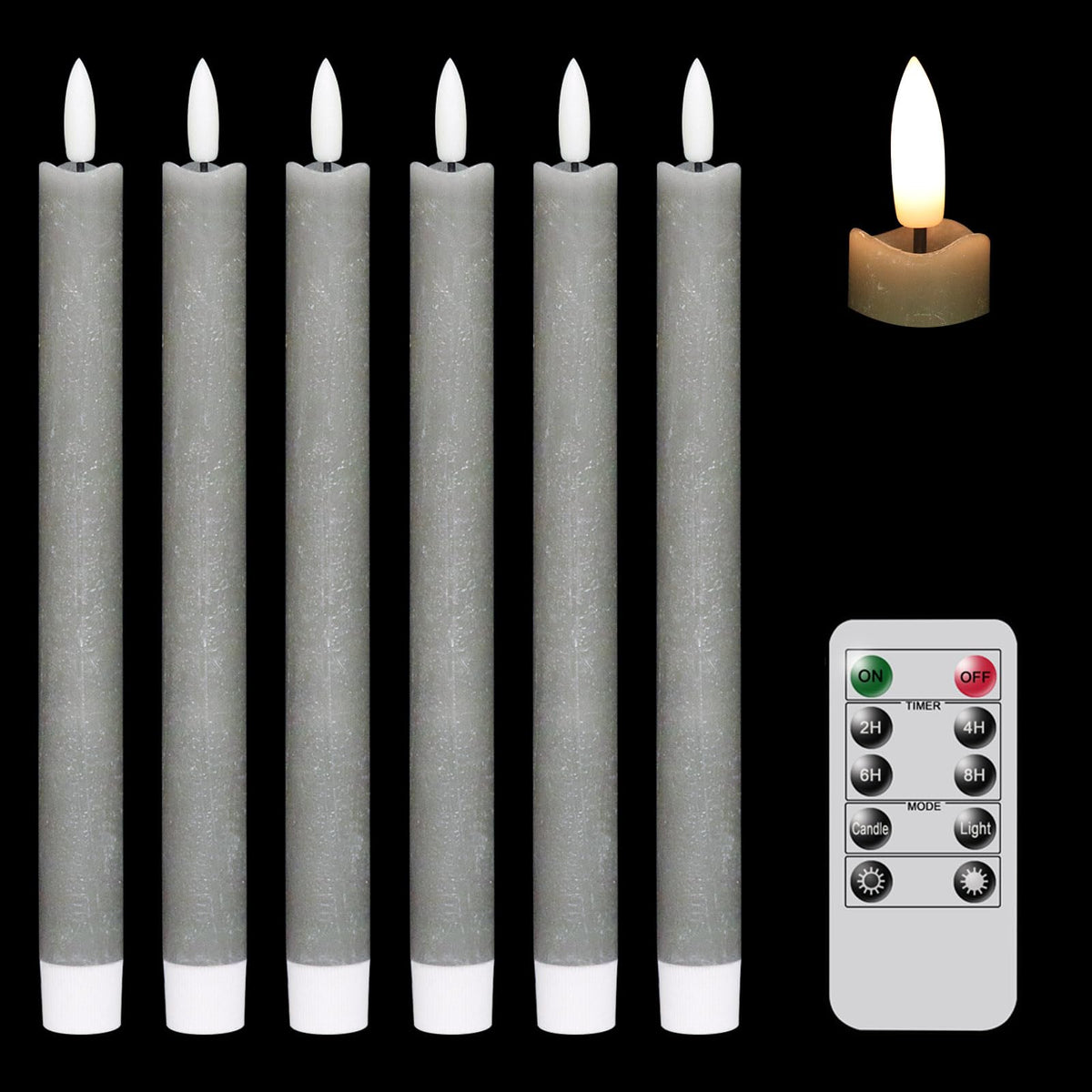 GenSwin Christmas Tree Flameless Taper Candles candlesticks Remote Timer