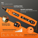 HARDELL Mini Cordless Rotary Tool, 5-Speed 69pcs Kit for 3D Printer Sanding