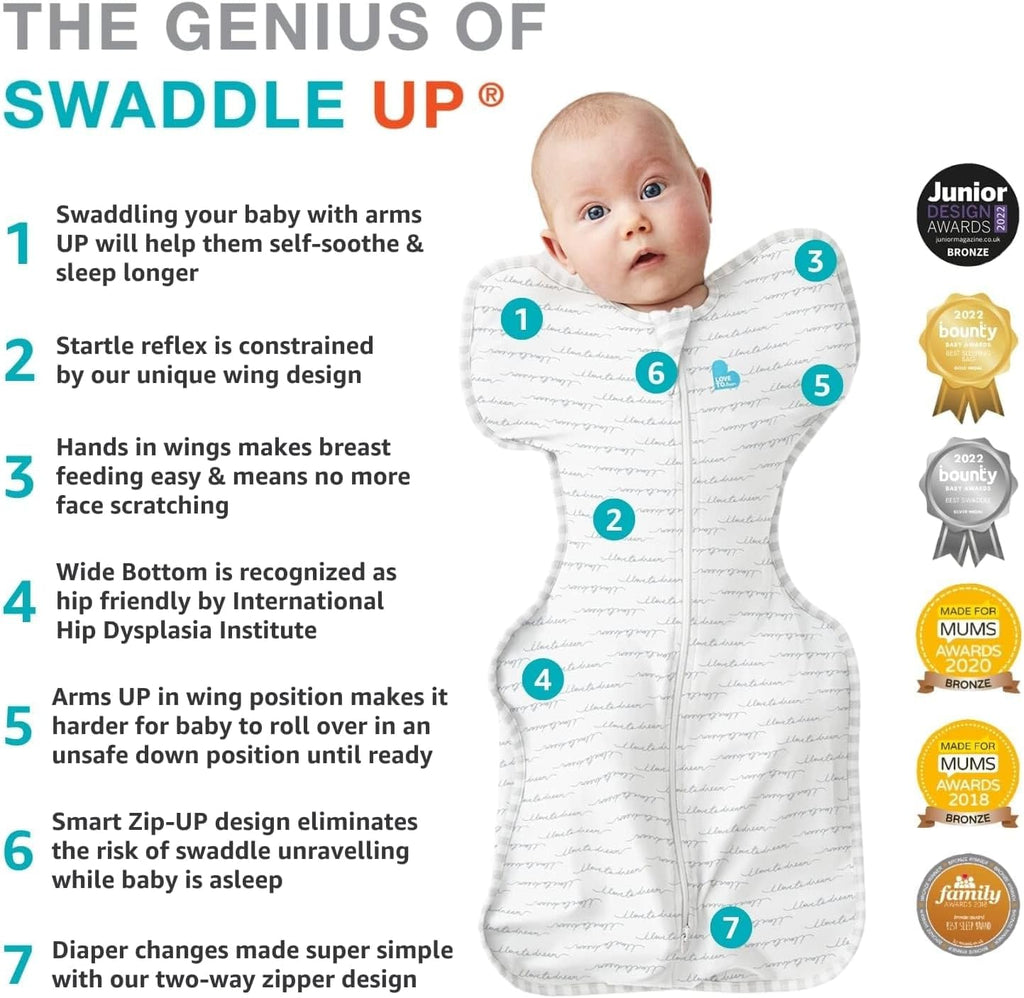 Love To Dream Swaddle Up, S 3.5-6kg, Olive Twigs, 1.5 Tog
