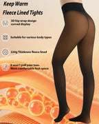 HOWIN Fleece Lined Tights Winter Thermal Tights for Women Fake Translucent