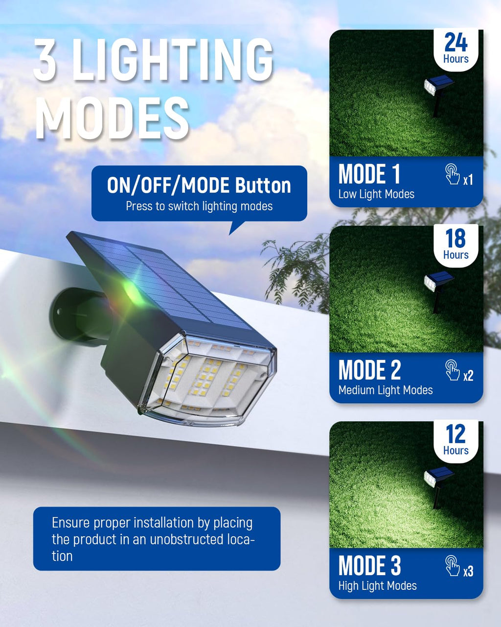 AUDERWIN Solar Spot Lights Outdoor Waterproof, 6 Packs, Neutral White
