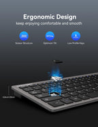TECKNET 2.4G Wireless Compact Mini Keyboard, UK Layout, White